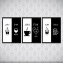 Ver imagem 2 de kit 3 Quadros Café Bebidas Alcóolicas- AM PM 45x34cm:Madeira branca