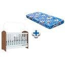 Ver imagem 1 de Berço / Mini Cama Infantil Bala de Menta 3 em 1 + Colchão Ortobom Rústico/Branco - Henn