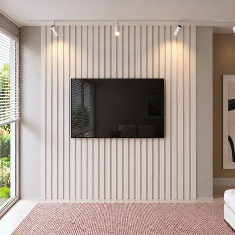 Painel para TV até 85 Polegadas de MDF 270cm x 260cm Branco