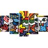 Romero Brito Quadro Mosaico 5 Peças 1,20x0,70cm Rb 02 - 2