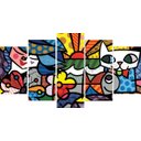 Ver imagem 2 de Romero Brito Quadro Mosaico 5 Peças 1,20x0,70cm Rb 02