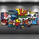 Ver imagem 1 de Romero Brito Quadro Mosaico 5 Peças 1,20x0,70cm Rb 02