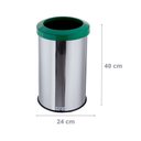 Ver imagem 2 de Lixeira Aço Inox Com Aro Plástico Lixo Reciclável Cozinha 20 Litros - Verde