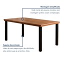 Ver imagem 5 de Mesa de Jantar 6 Lugares Tampo de Madeira Maciça Pinus 160x90cm Athenas Marrom Preto/Marrom