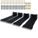 Ver imagem 2 de Kit 4 Suportes para Prateleira 20cm Formato Largo Cantoneira Aço Reforçado Mão Francesa Preto