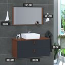 Ver imagem 3 de Conjunto Gabinete de Banheiro Berlim 80 Cm