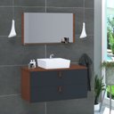 Ver imagem 1 de Conjunto Gabinete de Banheiro Berlim 80 Cm