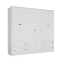 Ver imagem 2 de Guarda Roupa 240cm C/ 6 Portas de Abrir e 4 Gavetas 100% Mdf Cor:branco