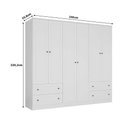 Ver imagem 3 de Guarda Roupa 240cm C/ 6 Portas de Abrir e 4 Gavetas 100% Mdf Cor:branco