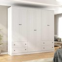 Ver imagem 1 de Guarda Roupa 240cm C/ 6 Portas de Abrir e 4 Gavetas 100% Mdf Cor:branco