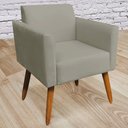 Ver imagem 2 de Poltrona Decorativa Isabella Pés Palito Madeira Suede Nude - Gran Belo
