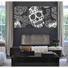 Quadro Decorativo 122x60 Sala Quarto Arte Caveira Mexicana P & B - 3