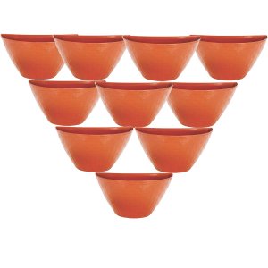 10 Vaso Meia Lua Rattan Jardim Horta Vertical 1 L Ceramica