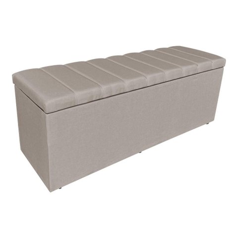 Calçadeira Recamier Baú Queen 1,60m Holanda Linho - Pallazio Cor:Cappuccino