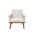 Ver imagem 2 de Poltrona Decorativa Luxo com Base Madeira - Suede:bege