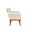 Ver imagem 3 de Poltrona Decorativa Luxo com Base Madeira - Suede:bege