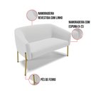 Ver imagem 4 de Sofá Namoradeira 2 Lugares Pé de Ferro Dourado Stella Linho D03 - D'Rossi A05 Cinza