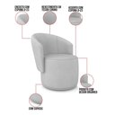 Ver imagem 3 de Poltrona Decorativa Orgânica Fixa para Sala Kit 2 Malu Sintético M11 - D’Rossi