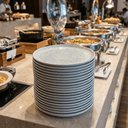Ver imagem 4 de Kit 24 Pratos Rasos Stoneware Cerâmica Bio Pietra Porto Brasil Cozinhas Profissionais Buffets