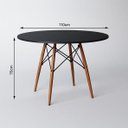Ver imagem 3 de Conjunto de Jantar Mesa Eiffel Preto 110cm + 4 Cadeiras Marcela Nude