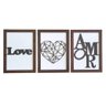 Kit com 3 Quadros Personalizados em Mdf (33x24,5) Kit 3 Quadros 1 - Marrom - 1