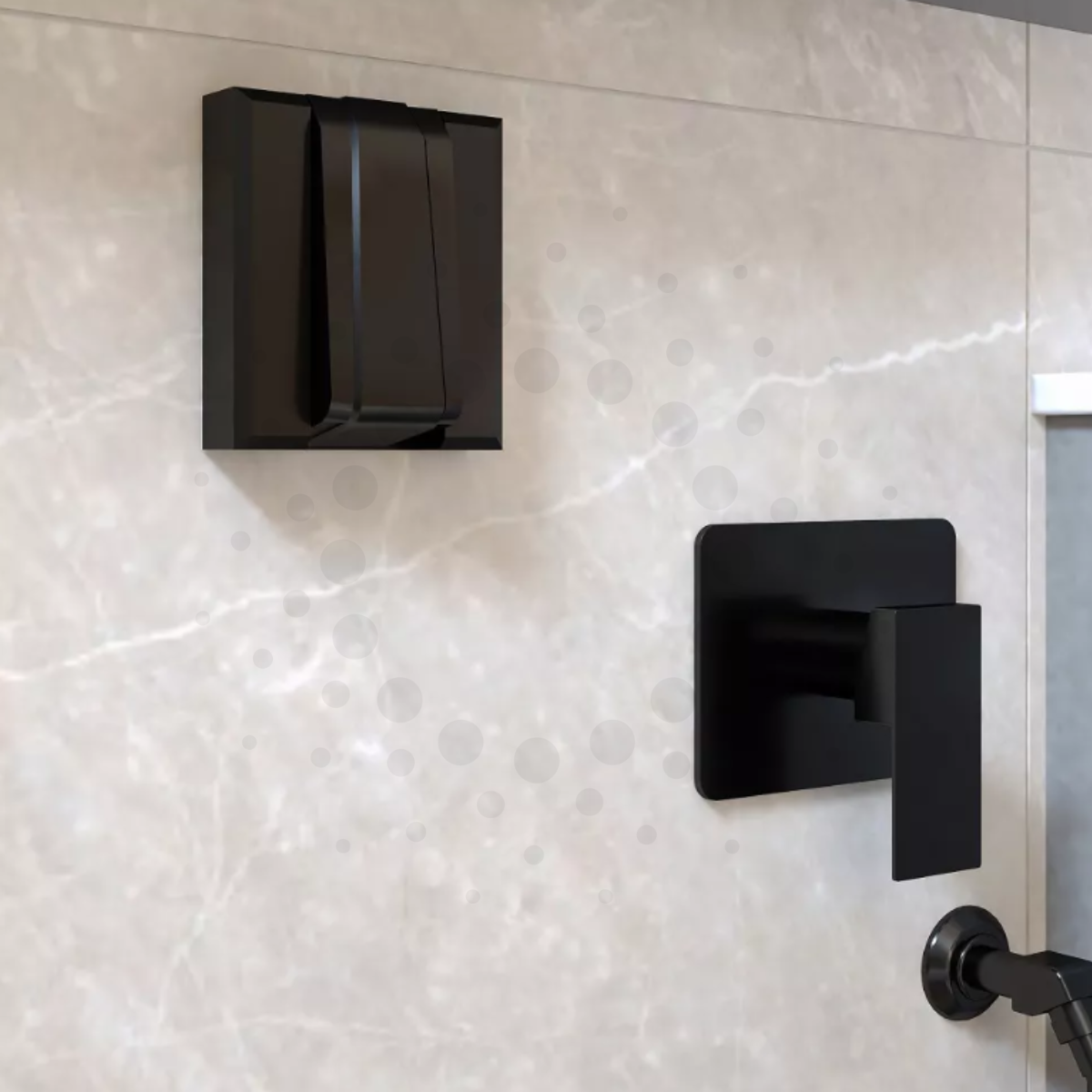 Acabamento para Registro Monocomando Ducha Higiênica Íntima Base Deca Preto Fosco Metal Luxo Pmx - 3