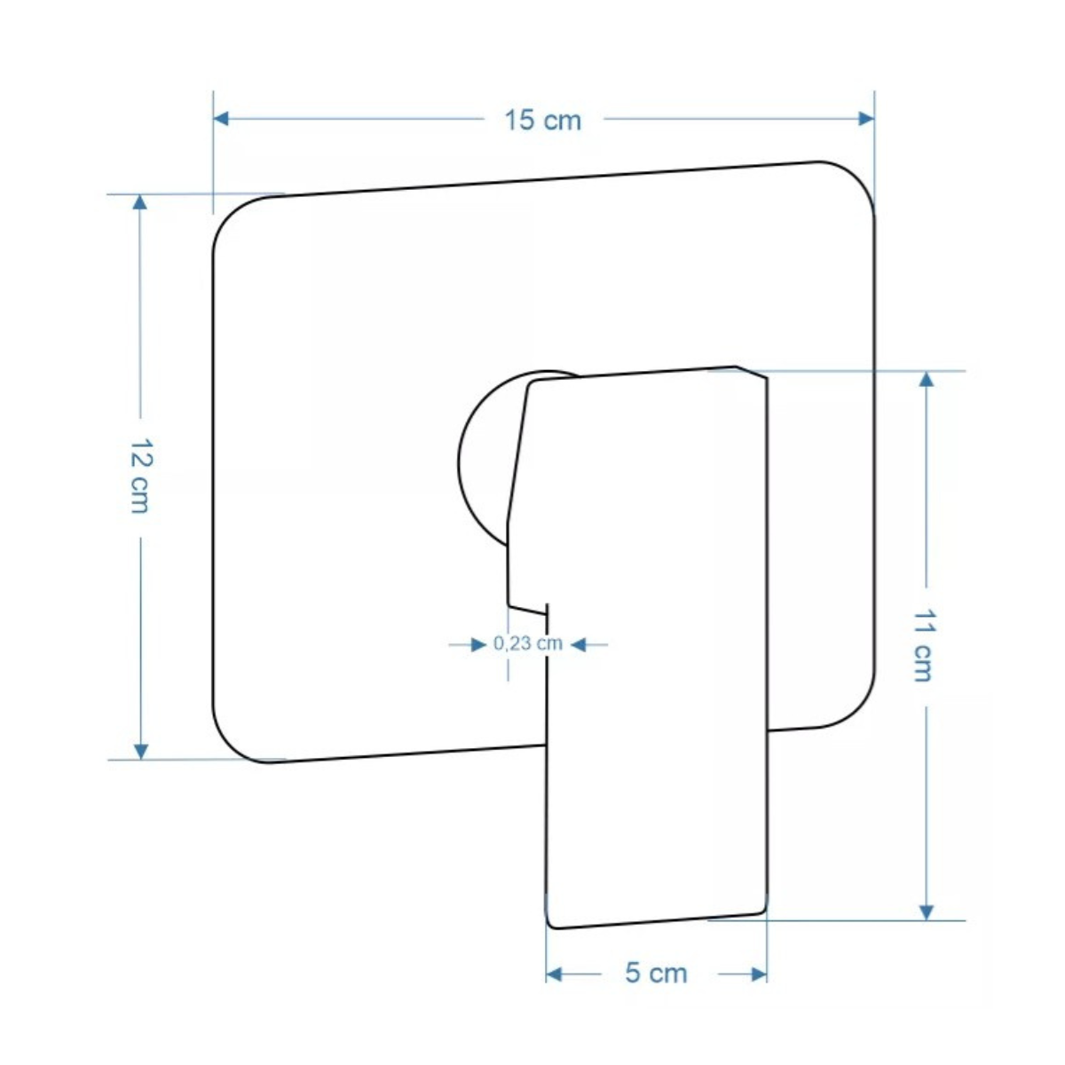 Acabamento para Registro Monocomando Ducha Higiênica Íntima Base Deca Preto Fosco Metal Luxo Pmx - 5