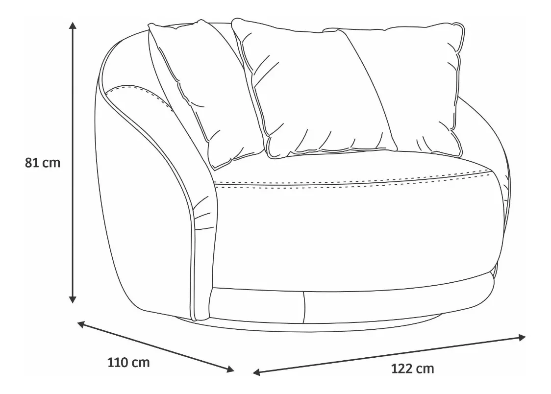 Ver mais imagens de Poltrona Ayla Grande Pés Madeira Almofadas Redonda - Harmônica Móveis