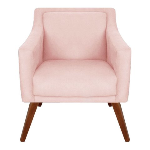 Poltrona Gabriela Linho Rosa Bebe - Dominic Decor