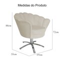 Ver imagem 4 de Conjunto 2 Poltronas Estofada Com Base Giratória de Metal Pétala Veludo Bege - LM DECOR