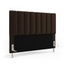 Cabeceira Nashira e Calçadeira Baú Navi 160 para Cama Queen N-027 Veludo Marrom Chocolate Aradecor - 2