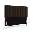 Ver imagem 2 de Cabeceira Nashira e Calçadeira Baú Navi 160 para Cama Queen N-027 Veludo Marrom Chocolate Aradecor