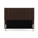 Ver imagem 3 de Cabeceira Nashira e Calçadeira Baú Navi 160 para Cama Queen N-027 Veludo Marrom Chocolate Aradecor