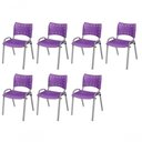 Ver imagem 1 de Cadeira Iso Base Cinza, Igreja, Escola, Escritório -violeta Kit 7 Peças