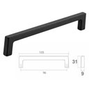 Ver imagem 3 de Kit 25 Puxadores de Móveis Mano 9,6cm Preto Bigfer Gaveta Guarda Roupa