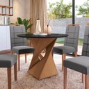 Ver imagem 3 de Conjunto Sala de Jantar Luna Kappesberg 4 Cadeiras Veludo Titanio
