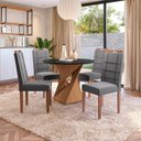 Ver imagem 1 de Conjunto Sala de Jantar Luna Kappesberg 4 Cadeiras Veludo Titanio