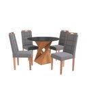 Ver imagem 2 de Conjunto Sala de Jantar Luna Kappesberg 4 Cadeiras Veludo Titanio