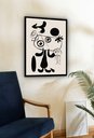 Ver imagem 1 de Quadro Decorativo Miró Preto e Branco - 70x50cm:moldura Preta