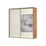 Guarda-roupa Roupeiro Casal com 02 Portas 2,23m 100% Mdf - Dalla Costa: Freijó/off White - 2