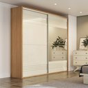 Ver imagem 1 de Guarda-roupa Roupeiro Casal com 02 Portas 2,23m 100% Mdf - Dalla Costa: Freijó/off White