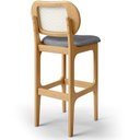 Ver mais imagens de Kit 03 Banquetas Altas Para Cozinha Bancada Sala Tela Betta Fixa L02 Linho Cinza Escuro - Lyam Decor