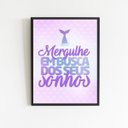 Ver imagem 2 de Quadro Sereia Busque Seus Sonhos 24x18cm:Madeira preta