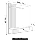 Ver imagem 4 de Painel Tv 65 Pol e Bancada Suspensa Neris Z10 Off/cumaru - Mpozenato