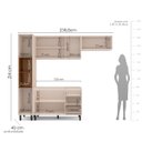 Ver imagem 6 de Cozinha Koya 4 Peças 236,8x214cm Armários Aéreos Paneleiro Balcão 2 Portas Creme 250030