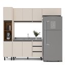 Ver imagem 2 de Cozinha Koya 4 Peças 236,8x214cm Armários Aéreos Paneleiro Balcão 2 Portas Creme 250030