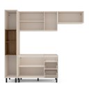 Ver imagem 5 de Cozinha Koya 4 Peças 236,8x214cm Armários Aéreos Paneleiro Balcão 2 Portas Creme 250030