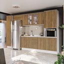 Ver imagem 1 de Cozinha Modulada Celeste Kappesberg 100% Mdf Branco/nogueira/vidro 360cm