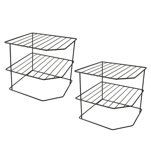 2 Organizadores de Armário 3 Níveis Aramados Preto