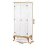 Guarda Roupa Madeira Maciça 2 Portas Rústico Pés Luis Xv Branco Garapa 4000 Denk - 4